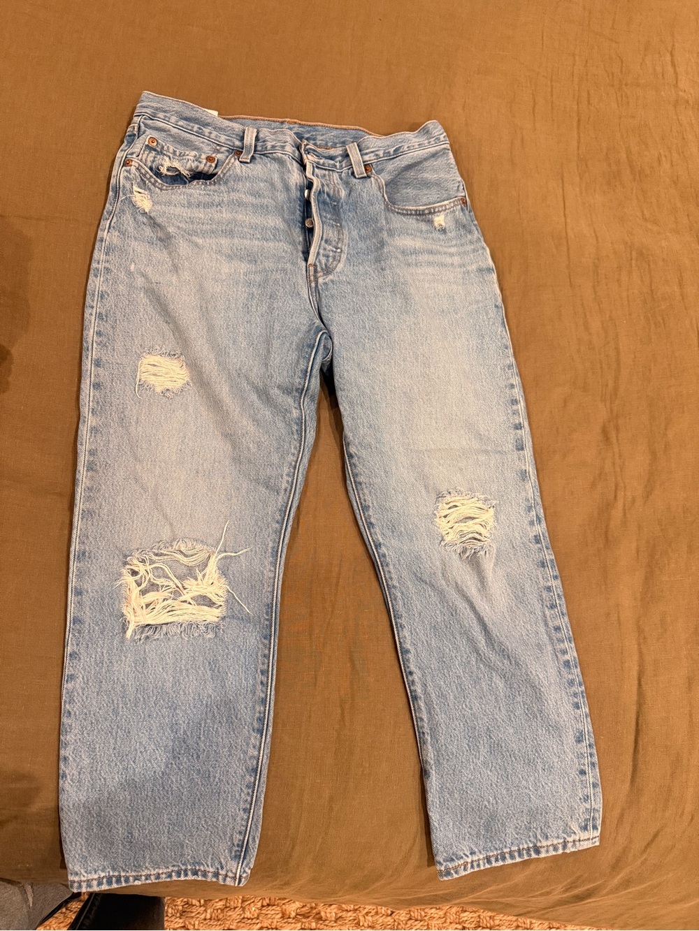 Levi’s Premium 501 Crop Jeans Tango Surge Light Wash W30 L26